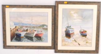 TWO VINTAGE YOSE ALVAREZ SIGNED WATERCOLOURS ON PAPER