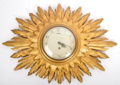 LARGE SMITHS MID CENTURY 1940S SUNBURST CLOCK