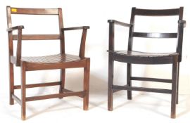 PAIR OF MID CENTURY SLATTED ARMCHAIRS