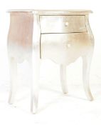 VINTAGE 20TH CENTURY FRENCH BOMBE PAINTED BEDSIDE CABINET