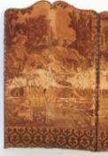 19TH CENTURY NEEDLEPOINT TWO FOLD DISCRETION SCREEN