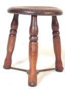 19TH CENTURY BEECH & ELM TURNERS PASS THROUGH STOOL