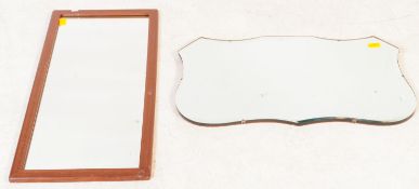 TWO 20TH CENTURY WALL MIRRORS - 1930'S & TEAK FRAME