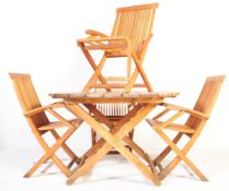 20TH CENTURY TEAK KENT COLLECTION GARDEN TABLE & CHAIRS