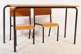 RETRO MID CENTURY INDUSTRIAL SCHOOL CHILD'S DESK & CHAIRS