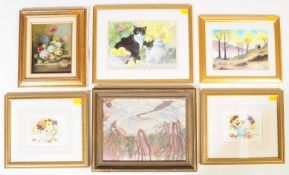 COLLECTION OF M.ARRON F.WHITFORD OIL PAINTINGS PRINTS