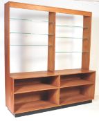 RETRO VINTAGE MID 20TH CENTURY TEAK DOUBLE WALL BOOKCASE