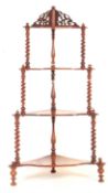 19TH CENTURY WALNUT WATERFALL WHATNOT ETAGERE