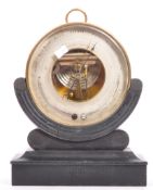 A 19TH CENTURY FRENCH PARIS CIRCULAR BRASS BAROMETER