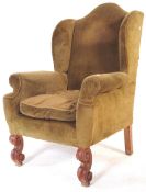 19TH CENTURY BIEDERMEIER WINGBACK CHESTERFIELD ARMCHAIR