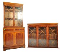 VINTAGE 20TH CENTURY VENEER BUREAU BOOKCASE
