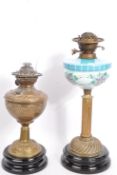 PAIR OF 19TH CENTURY BRASS OIL LAMPS