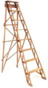 20TH CENTURY INDUSTRIAL WOODEN FOLDING LADDER