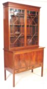 EDWARDIAN MAHOGANY DISPLAY CABINET GLAZED BOOKCASE