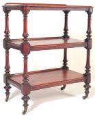 VICTORIAN 19TH CENTURY MAHOGANY THREE TIERED WHATNOT