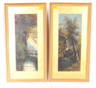PAIR OF 1980'S VINTAGE FRANK HERBERT LANDSCAPES OIL PAINTINGS