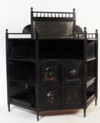 19TH CENTURY VICTORIAN AESTHETIC MOVEMENT BLACK LACQUERED CABINET