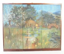 VINTAGE 20TH CENTURY THREE FOLDING DISCRETION SCREEN