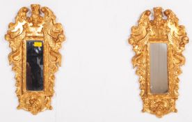PAIR OF 18TH CENTURY REPRODUCTION FLORENTINE GILT MIRRORS