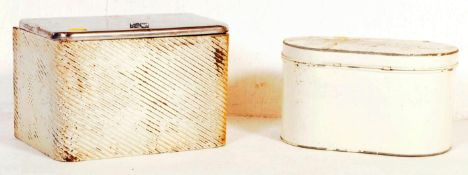PAIR OF VINTAGE 1950S MID CENTURY ENAMEL BREAD BINS
