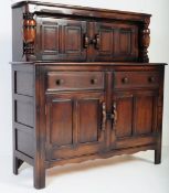 RETRO VINTAGE ERCOL STAINED BEECH & ELM COURT CUPBOARD