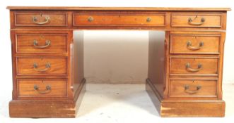 AN EARLY 20TH CENTURY MAHOGANY TWIN PEDESTAL PARTNERS DESK