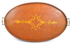 EDWARDIAN CIRCA. 1900S INLAID BUTLERS SERVING TRAY