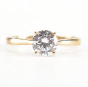 HALLMARKED 9CT GOLD & CUBIC ZIRCONIA SOLITAIRE RING
