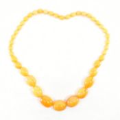 VINTAGE YELLOW BAKELITE BEAD NECKLACE
