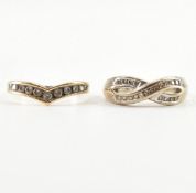 TWO HALLMARKED 9CT GOLD & DIAMOND RINGS