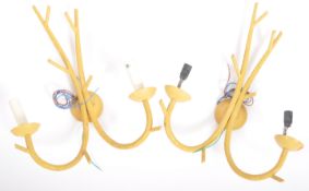 PORTA ROMANA - PAIR OF CONTEMPORARY METAL WALL SCONCES