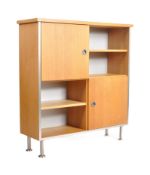 CONTEMPORARY LIGHT OAK VENEERED BOOKCASE CABINET