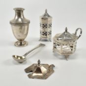 COLLECTION OF19TH & 20TH CENTURY HALLMARKED SILVER CRUET POTS