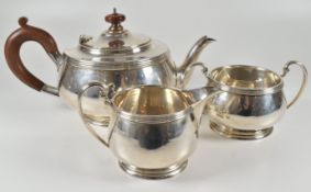 HALLMARKED SILVER ART DECO THREE PIECE TEA SERVICE