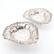 PAIR OF VICTORIAN HALLMARKED SILVER PIN TRAYS