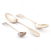 GEORGE SMITH & WILLIAM FEARN 1787 LADLE & PAIR GEORGE III SPOONS