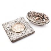 HALLMARKED SILVER FRAMED & PLATED TRINKET BOX