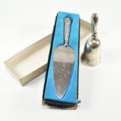 HALLMARKED SILVER HANDLED CAKE KNIFE & BELL