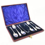 HALLMARKED SILVER CASED SPOON & SUGAR TONG SET
