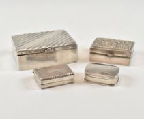 COLLECTION OF SILVER & WHITE METAL BOXES