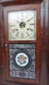 VICTORIAN AMERICAN 8-DAY WALNUT CASED WALL MANTEL CLOCK