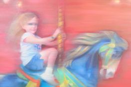 COLIN PAUL VINCENT - OIL ON CANVAS FAIRGROUND CAROUSEL RIDE