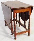 1920'S SOLID OAK DROP LEAF GATE LEG DINING TABLE