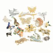 COLLECTION OF ASSORTED ANIMAL BROOCH PINS