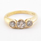 GOLD & DIAMOND THREE STONE RING
