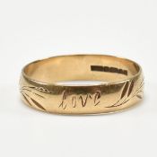 HALLMARKED 9CT GOLD 'I LOVE YOU' BAND RING