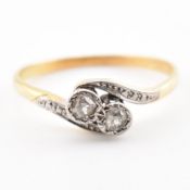 VINTAGE GOLD & DIAMOND CROSSOVER RING