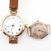 TWO HALLMARKED 9CT GOLD WATCHES