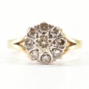 HALLMARKED 18CT GOLD & DIAMOND CLUSTER RING