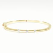 18CT GOLD DIAMOND & RUBY BANGLE BRACELET